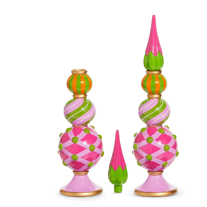 Finial Candle Holder, Pink