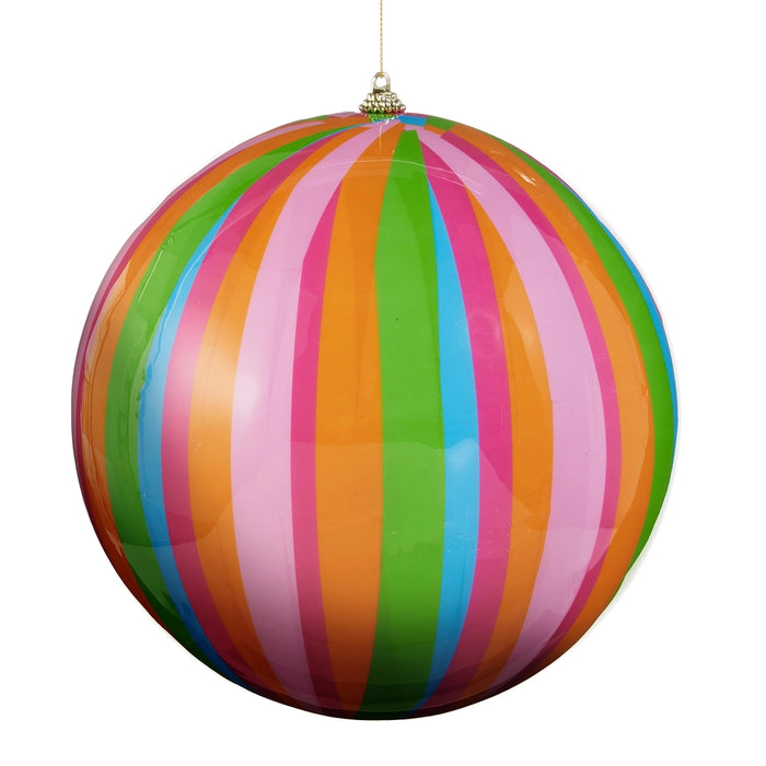 8" Striped Ball Ornament