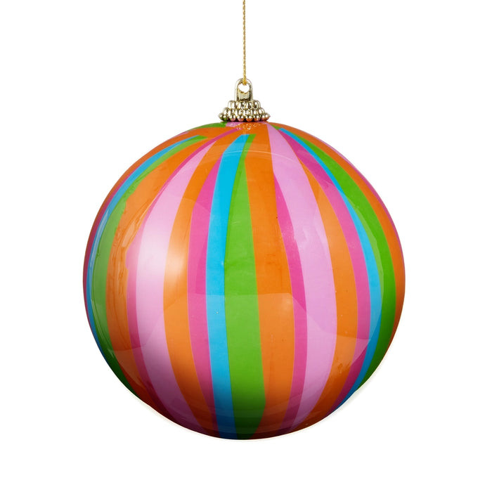 4" Striped Ball Ornament