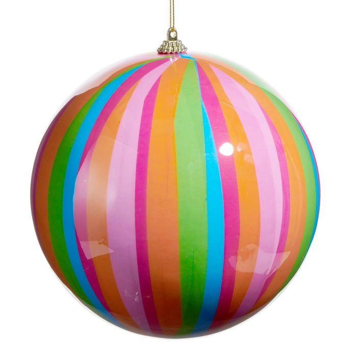 6" Striped Ball Ornament