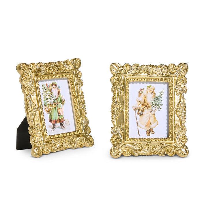 Victorian Framed Santa, 2 Styles