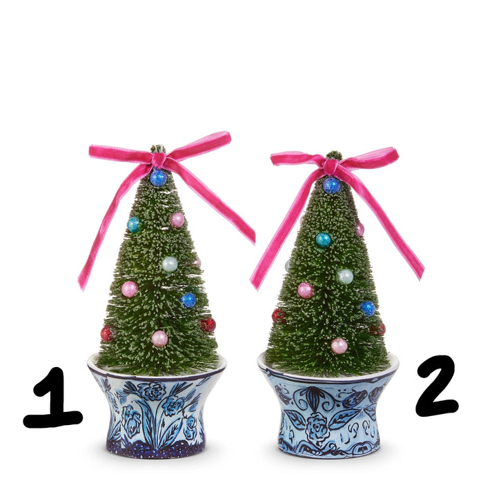 Chinoiserie Bottle Brush Tree Ornaments, 2 Styles