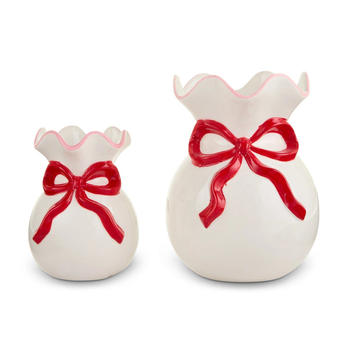 Bow Ruffled Vase, 2 Sizes
