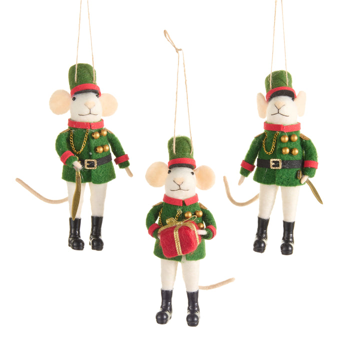Nutcracker Mice Ornaments, 3 Styles