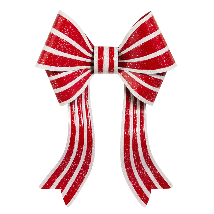 Red and White Striped Bow