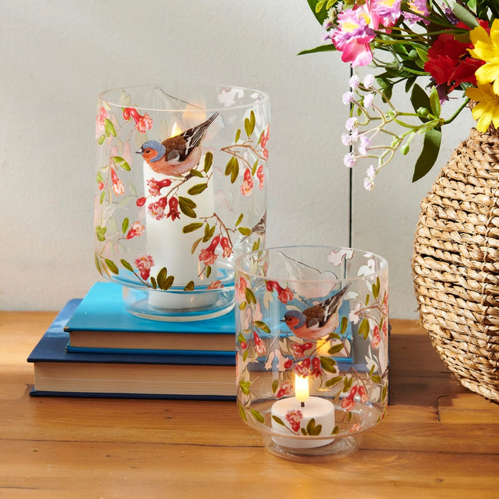Glass Floral Pattern Containers, Clear, 2 Sizes