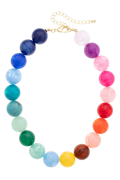 Mickey Beaded Necklace in Rainbow Multi