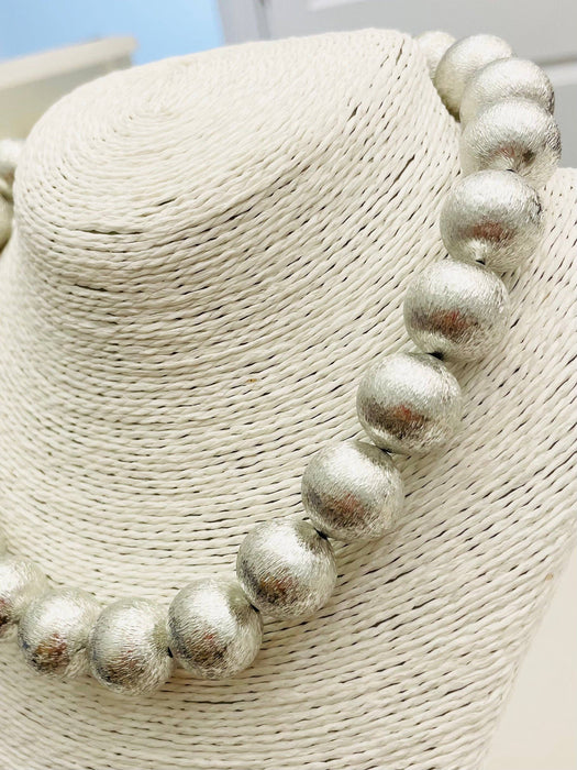 Necklace, BIG Ball, Brushed Silver