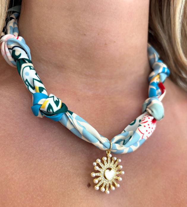 Nantucket scarf necklace: Maltese cross