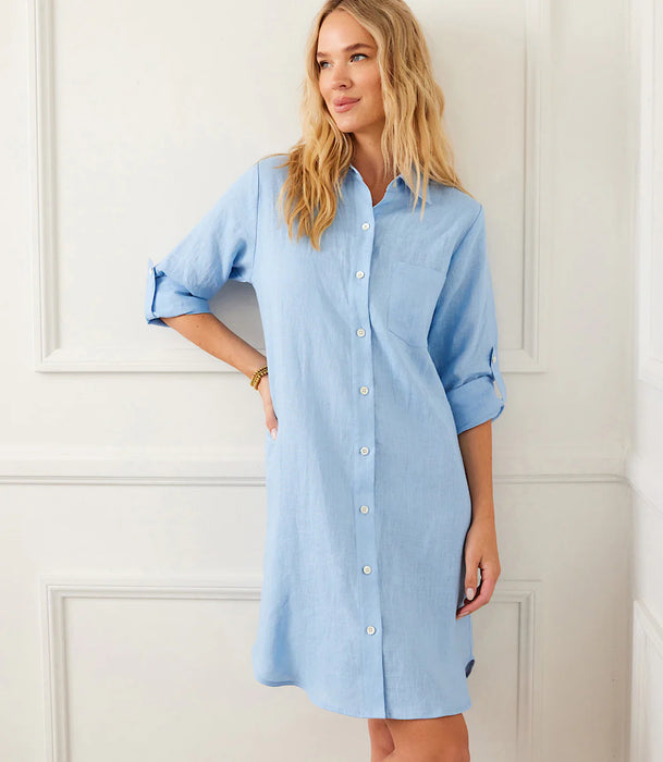 Karen Kane Linen Shirtdress, Lake