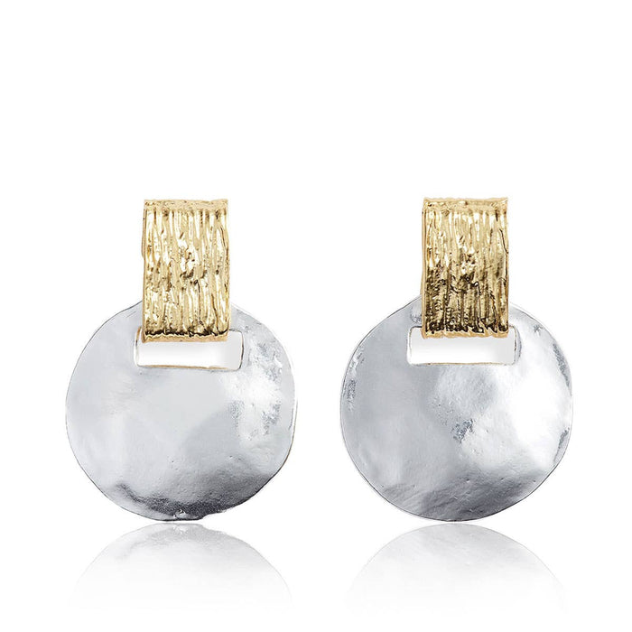 Earrings, Mixed Metal Short Drop