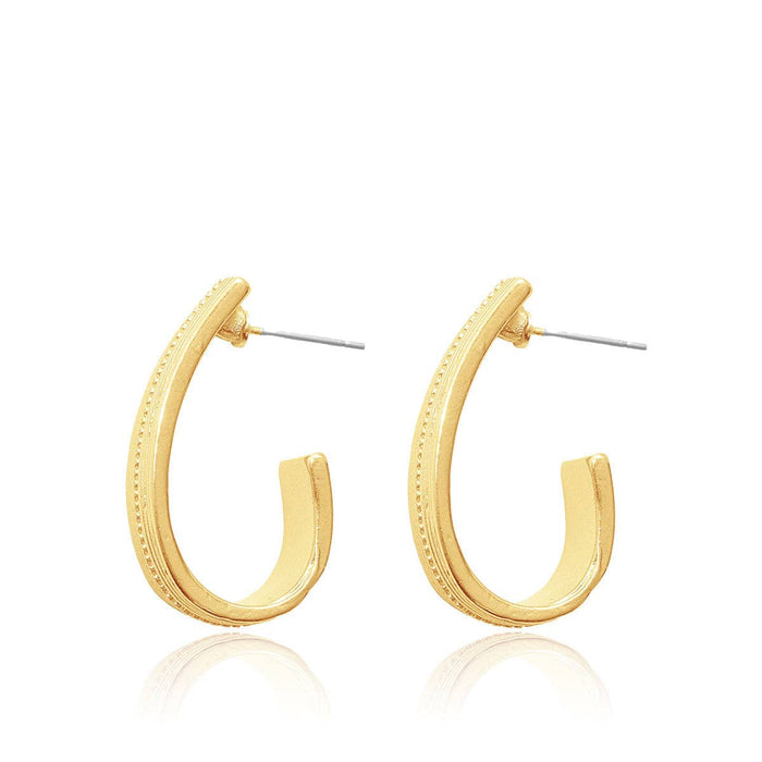 Earrings, Gold Plated Half Hoop