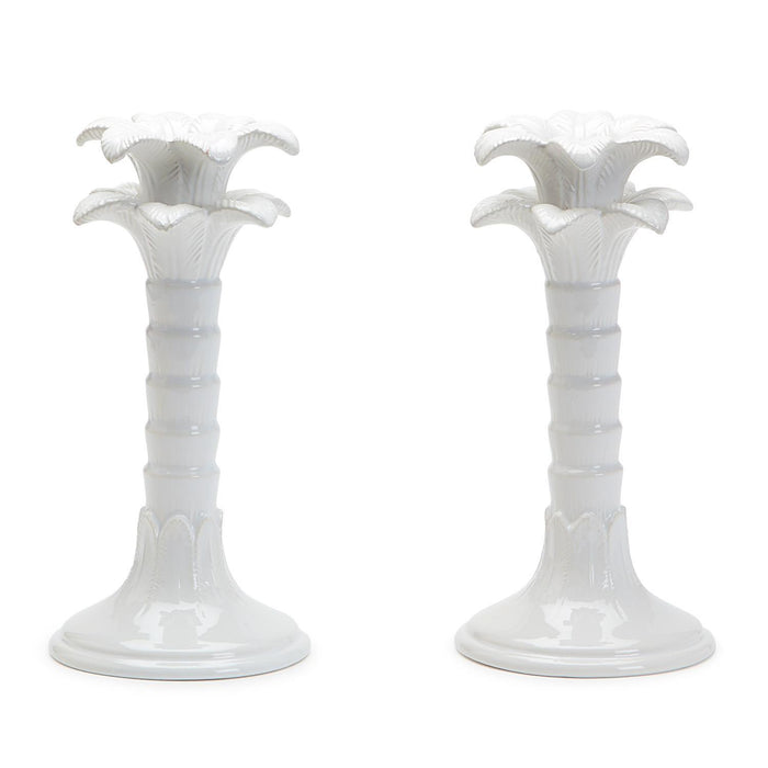 Palm Leaf Candle Sticks set of two