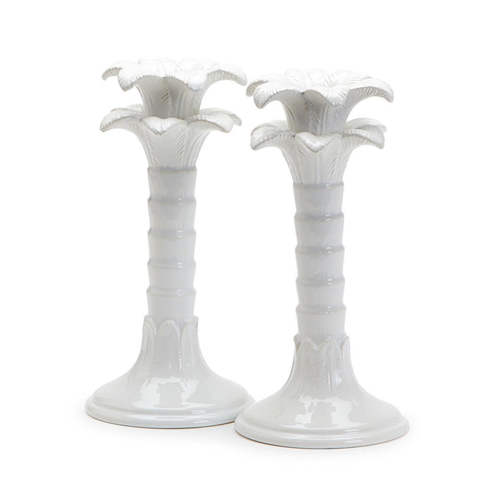 Palm Leaf Candle Sticks set of two