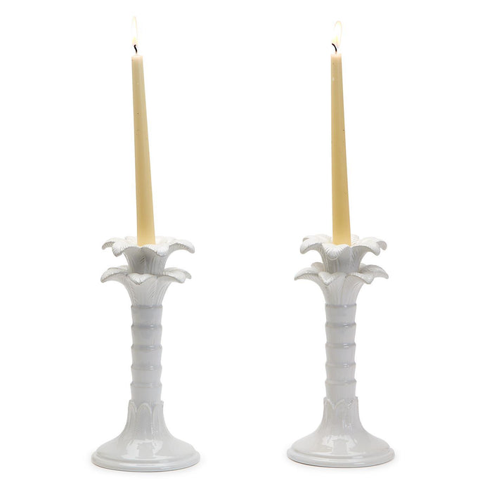 Palm Leaf Candle Sticks set of two