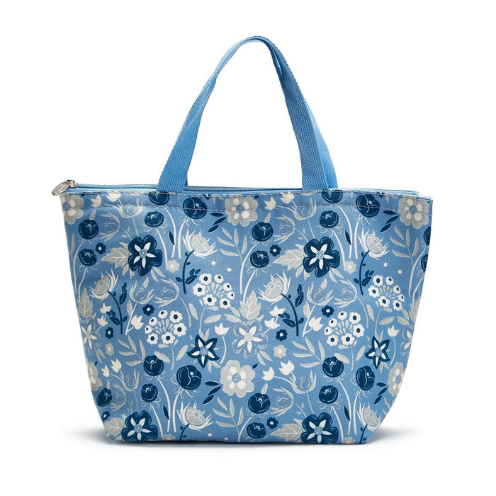 Blue Floral Thermal Lunch Tote
