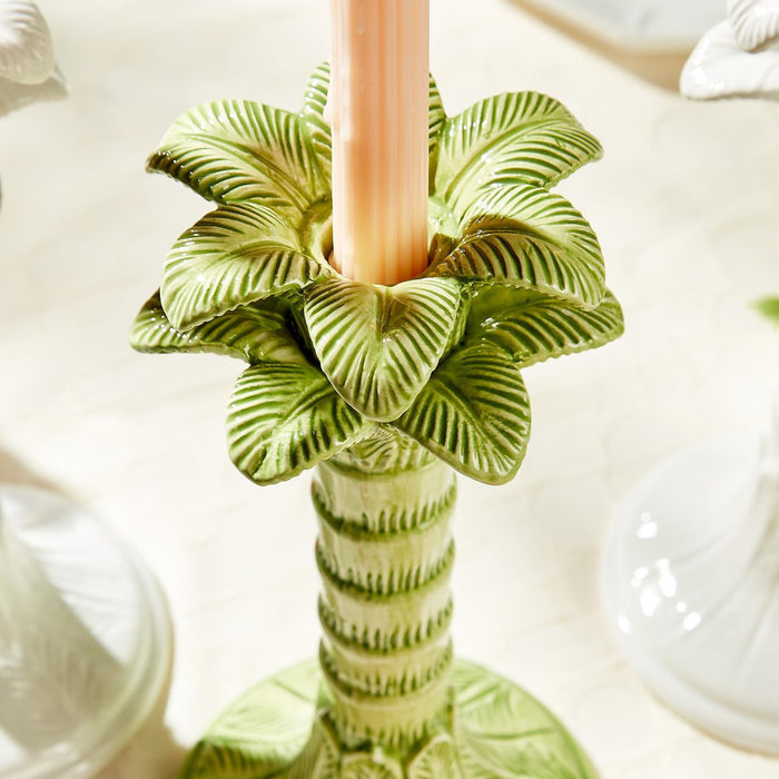 Candlesticks, Green Palm Leaf Tapers (set of 2)