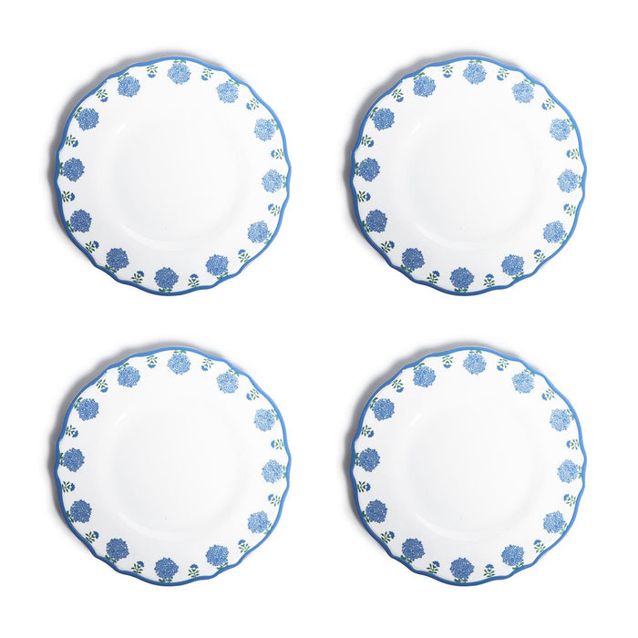 Hydrangea Melamine Dinner Plates, Set of 4