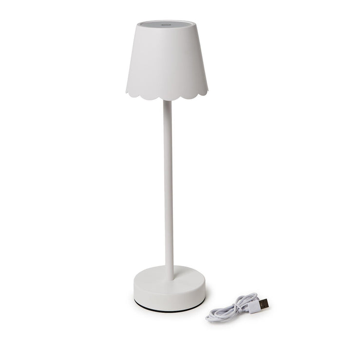 LED Portable Cordless White Scalloped Edge