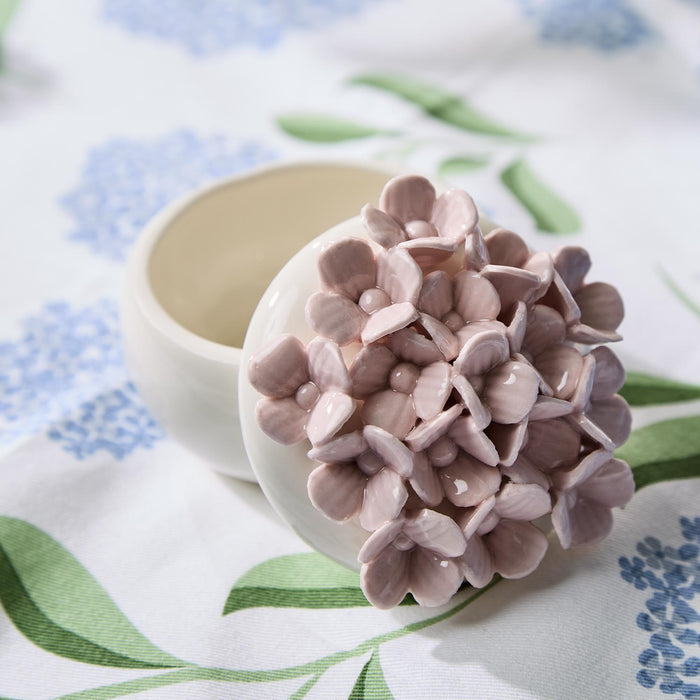 Hydrangea Trinket Jewelry Box with Lid, 2 Colors