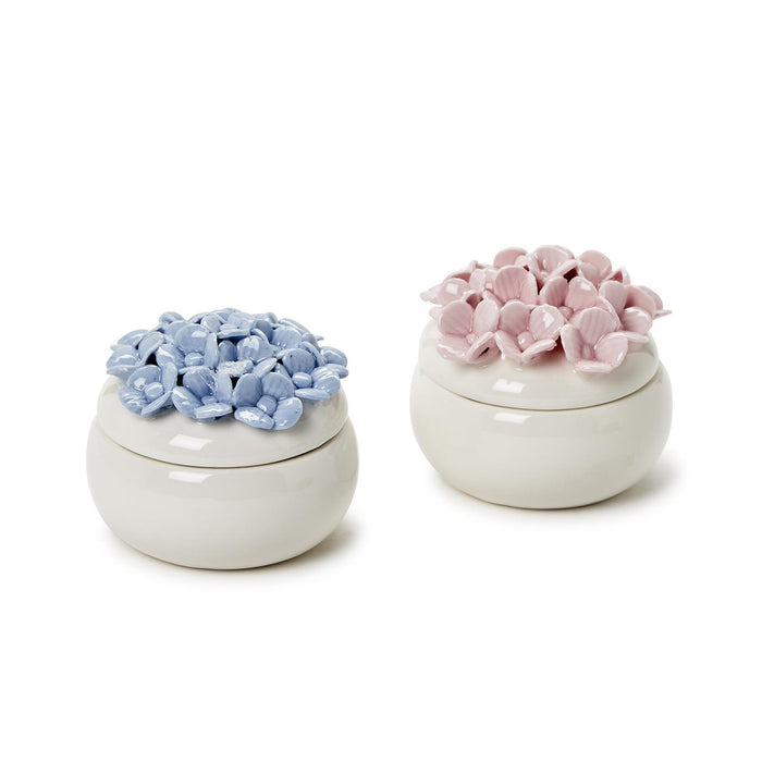 Hydrangea Trinket Jewelry Box with Lid, 2 Colors