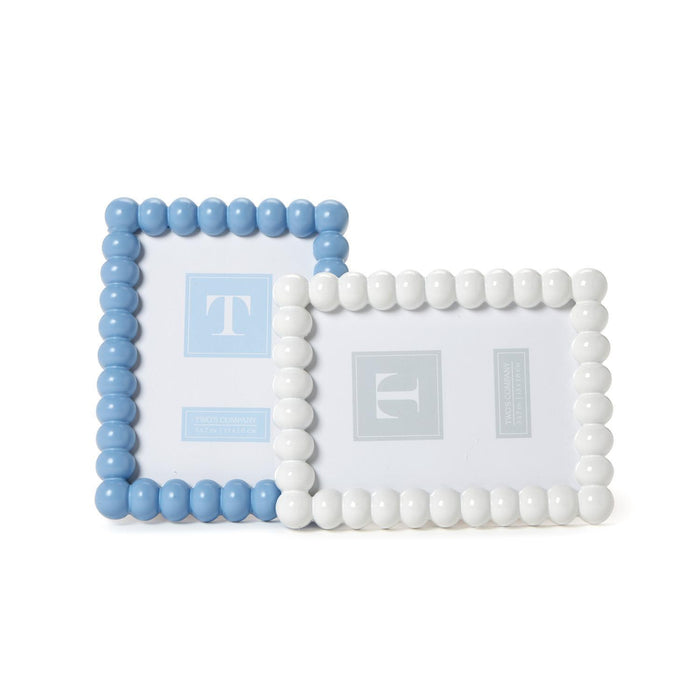 Hobnail Frame, White or Blue