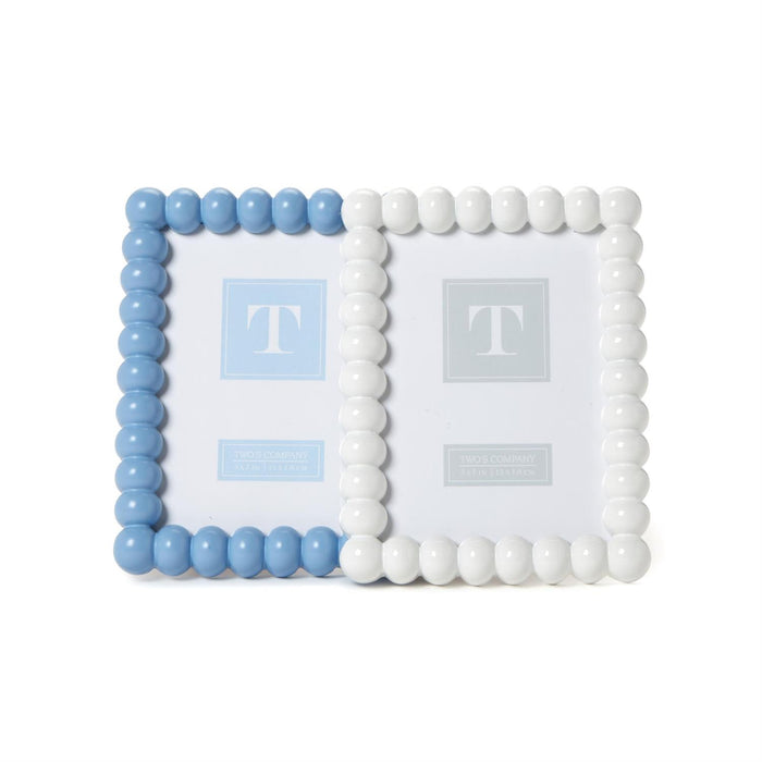 Hobnail Frame, White or Blue