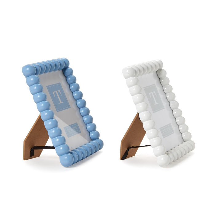 Hobnail Frame, White or Blue
