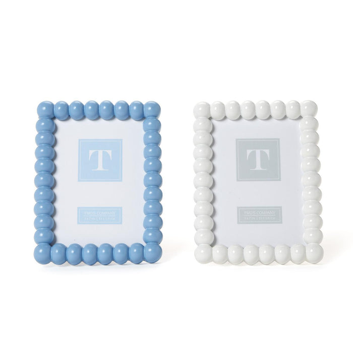 Hobnail Frame, White or Blue