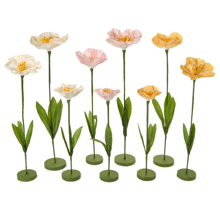 Paper Flowers, 3 Colors and Sizes