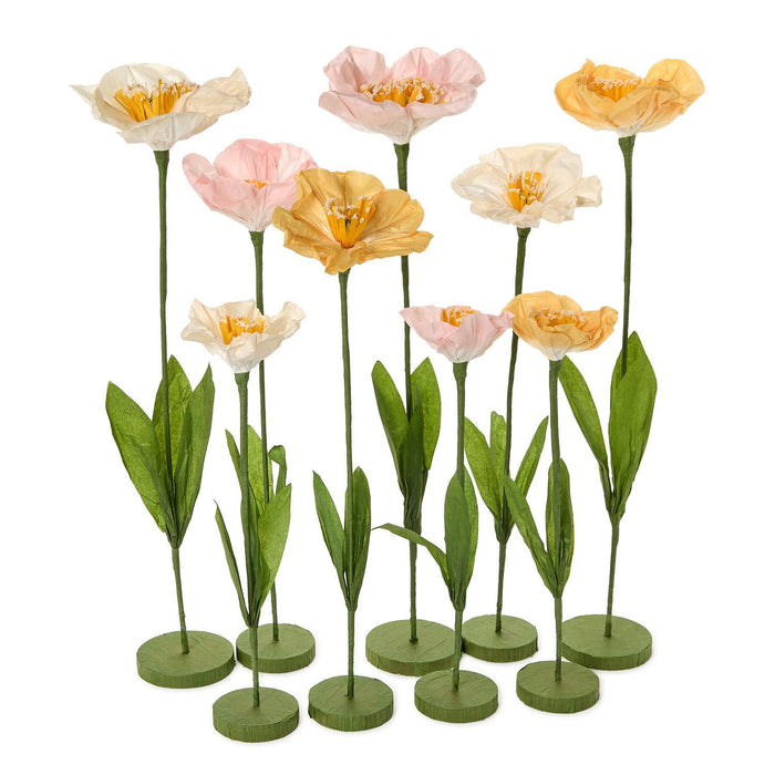 Paper Flowers, 3 Colors and Sizes