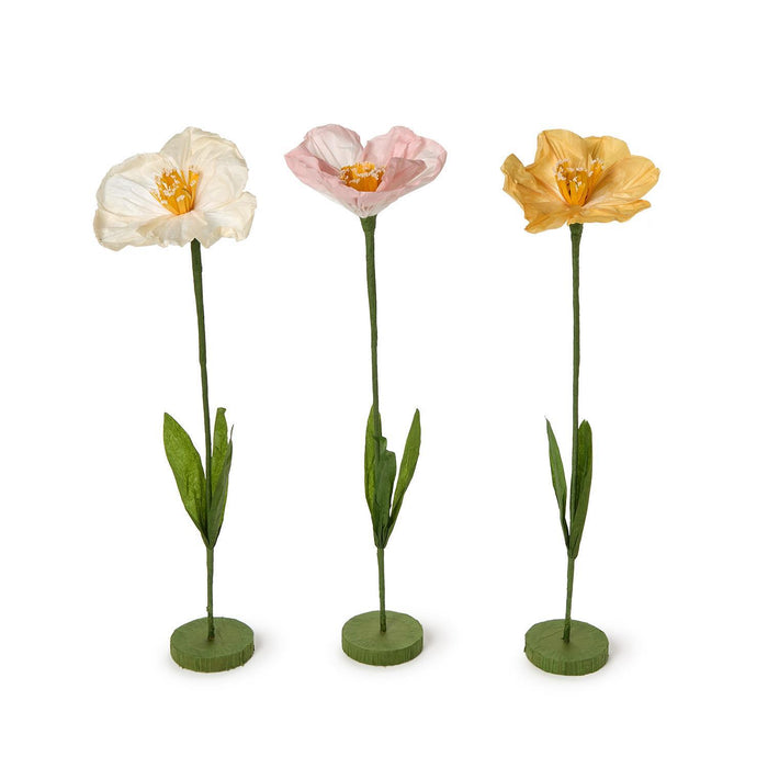 Paper Flowers, 3 Colors and Sizes