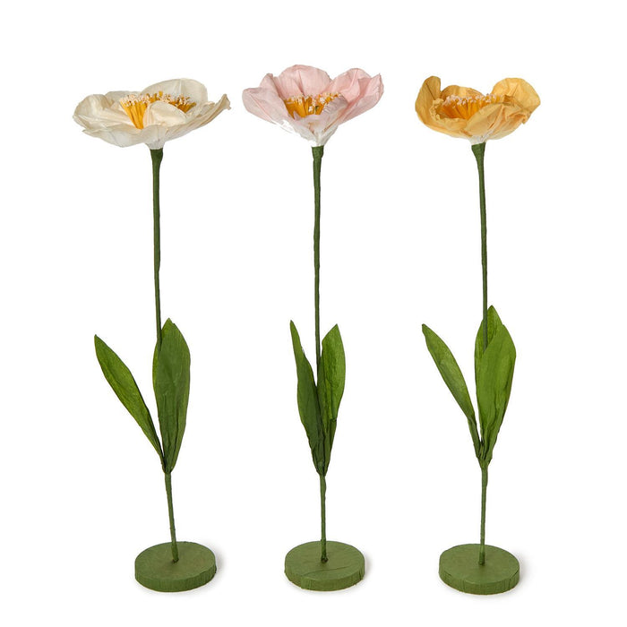 Paper Flowers, 3 Colors and Sizes