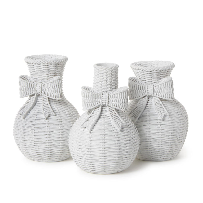 Basket Weave Vase with Bow, Three Styles