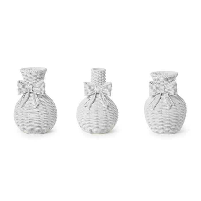 Basket Weave Vase with Bow, Three Styles