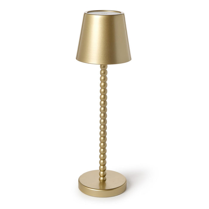LED Cordless Gold Beaded Pole Table Lamp