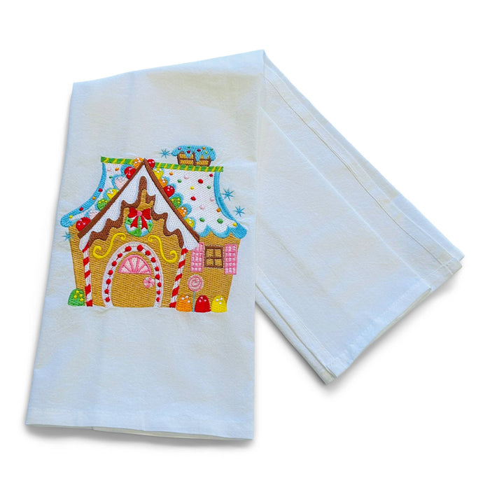 Towel - Gingerbread House on white