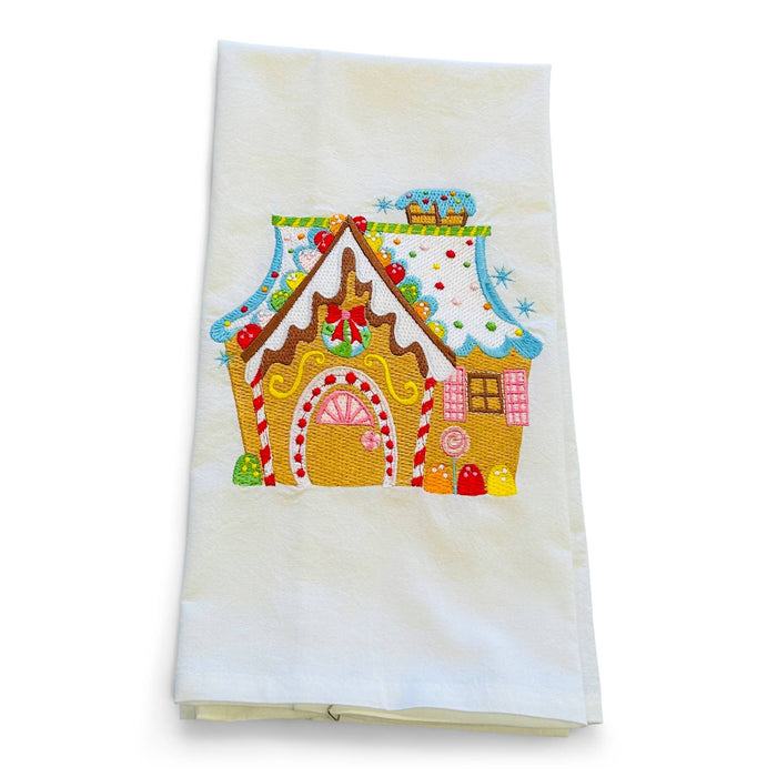 Towel - Gingerbread House on white
