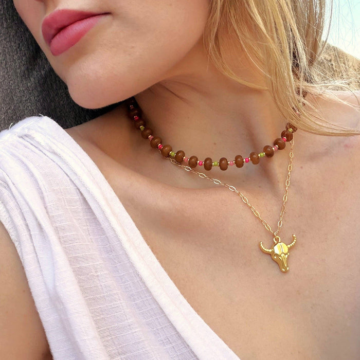Saddle Stone Candy Necklace