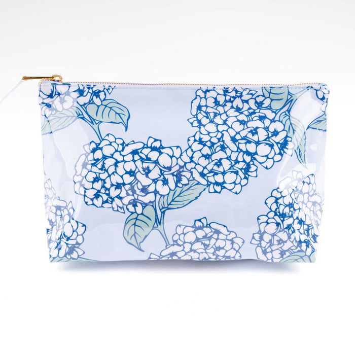 Clear Coated Travel Cosmetic, Hydrangea Stem