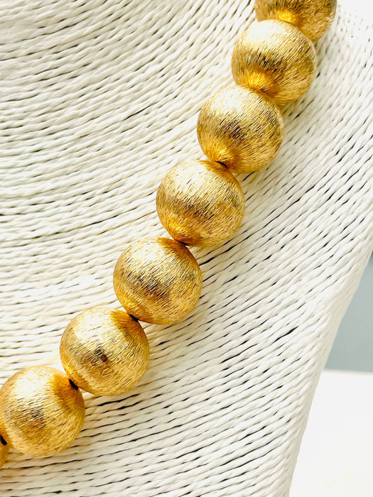 Necklace, BIG Ball, Brushed Gold