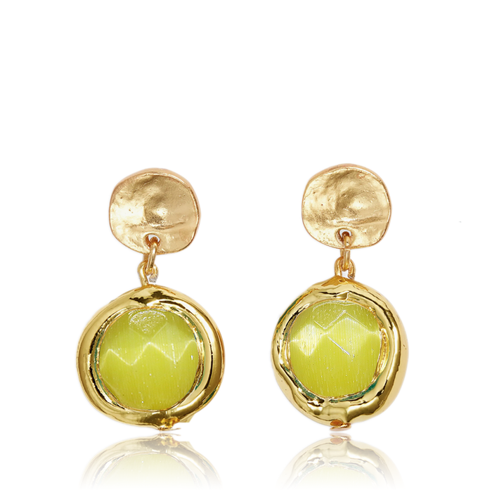 Earrings, Coriandoli Colorful, Soft Lime