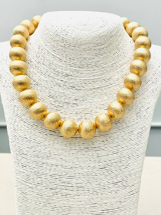 Necklace, BIG Ball, Brushed Gold