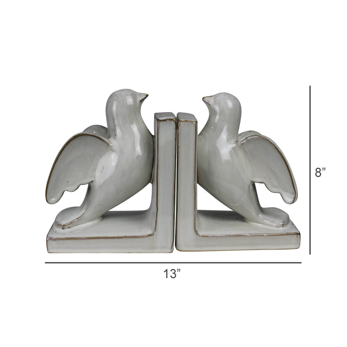 Bird Bookends, Ceramic