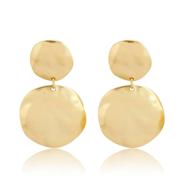Irregular Discs Statement Earrings - 24K Gold Plated