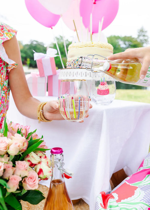 Stemless Wine Glass, Birthday Candles