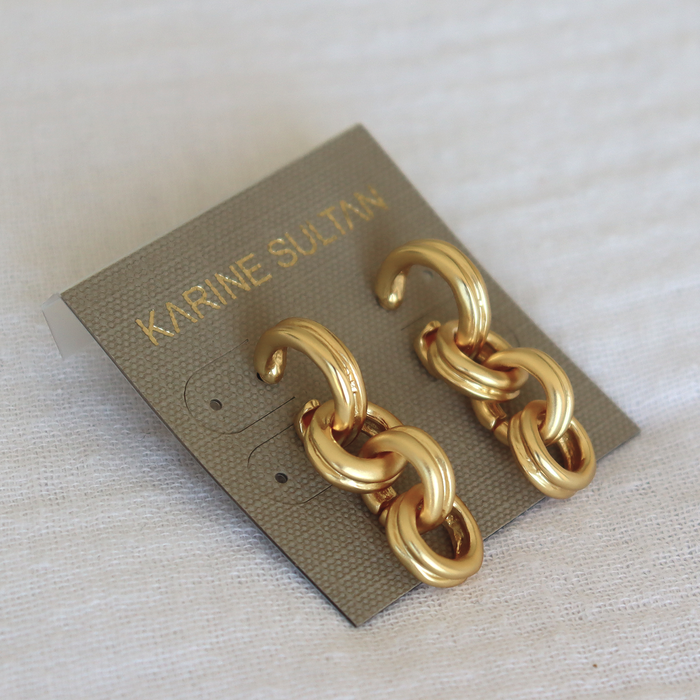 Earrings, Rounded Chain Drop