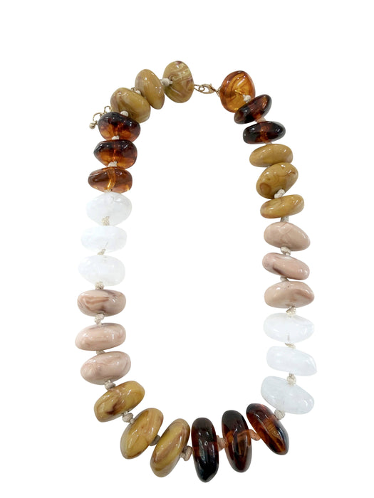 Necklace, Delray Chunky Beaded -Tan Tort