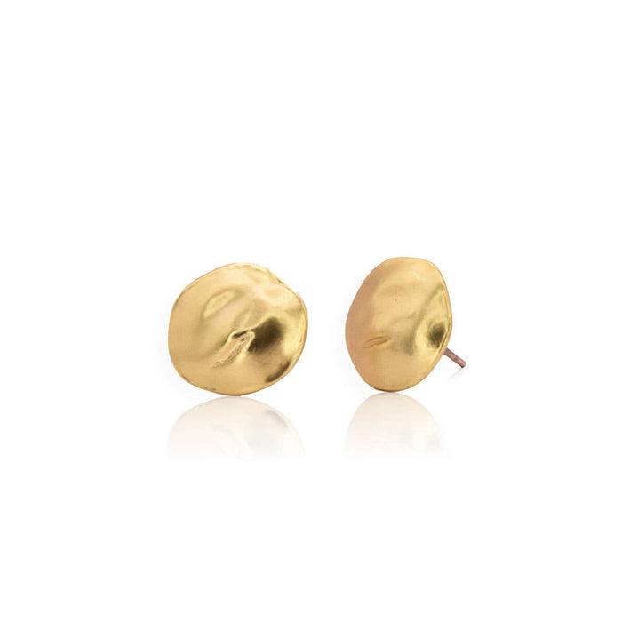 Earrings, Round Shell Stud