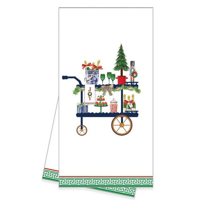 Cotton Tea Towel, Christmas Bar Cart